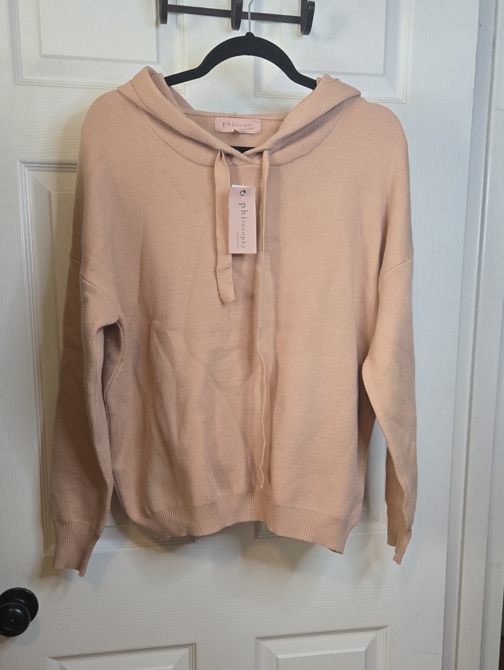Philosophy Sandstone Pink Hooded Knit Pullover